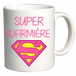 Mug super infirmière logo superman rose CADEAU D AMOUR
