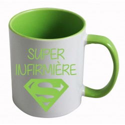 Mug super infirmière logo superman rose CADEAU D AMOUR