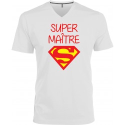 T-shirt homme Col V super maître superman CADEAU D AMOUR