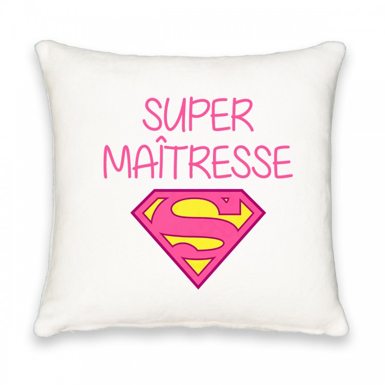 Coussin carré super maîtresse logo superman CADEAU D AMOUR