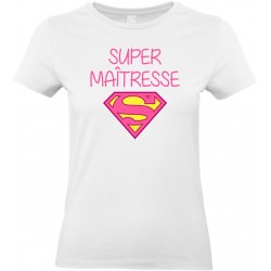 T-shirt femme Col rond super maîtresse logo superman Cadeau D'amour
