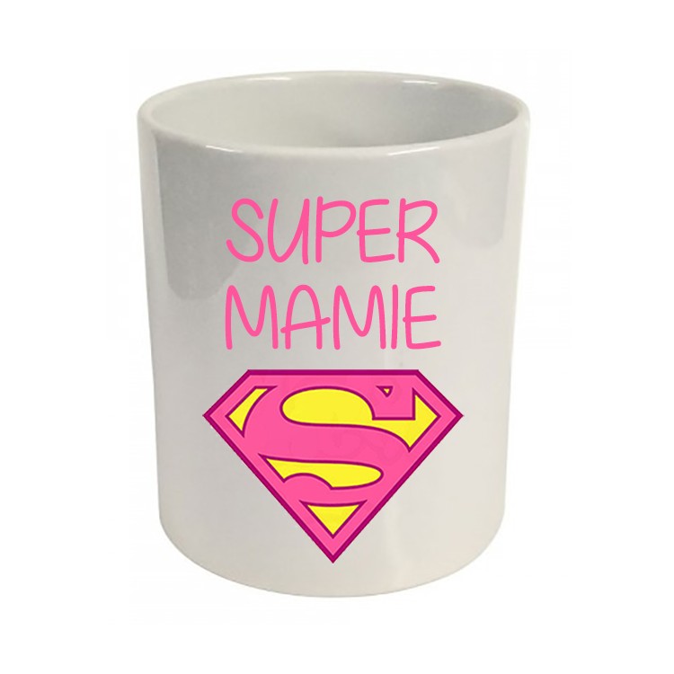 Pot à crayons super mamie logo superman Cadeau D'amour