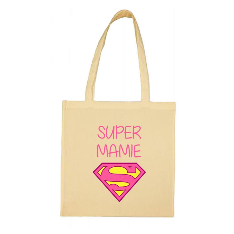 Tote bag super mamie logo superman CADEAU D AMOUR