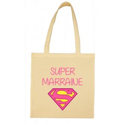 Tote bag super marraine logo superman Cadeau D'amour