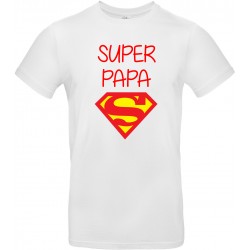 T-shirt homme Col Rond super papa superman