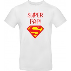 T-shirt homme Col Rond super papi superman