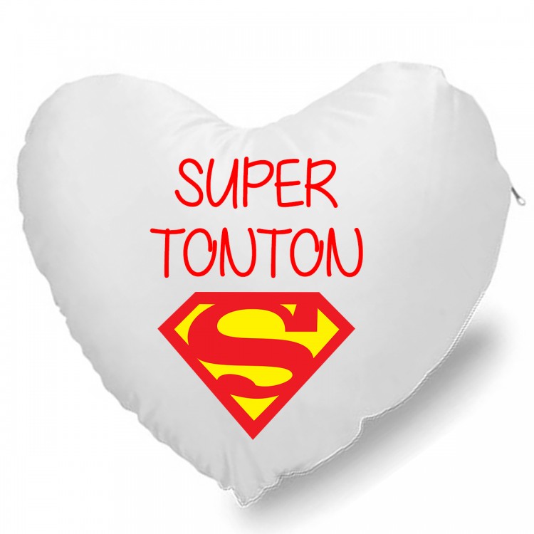 Coussin Cœur super tonton superman CADEAU D AMOUR