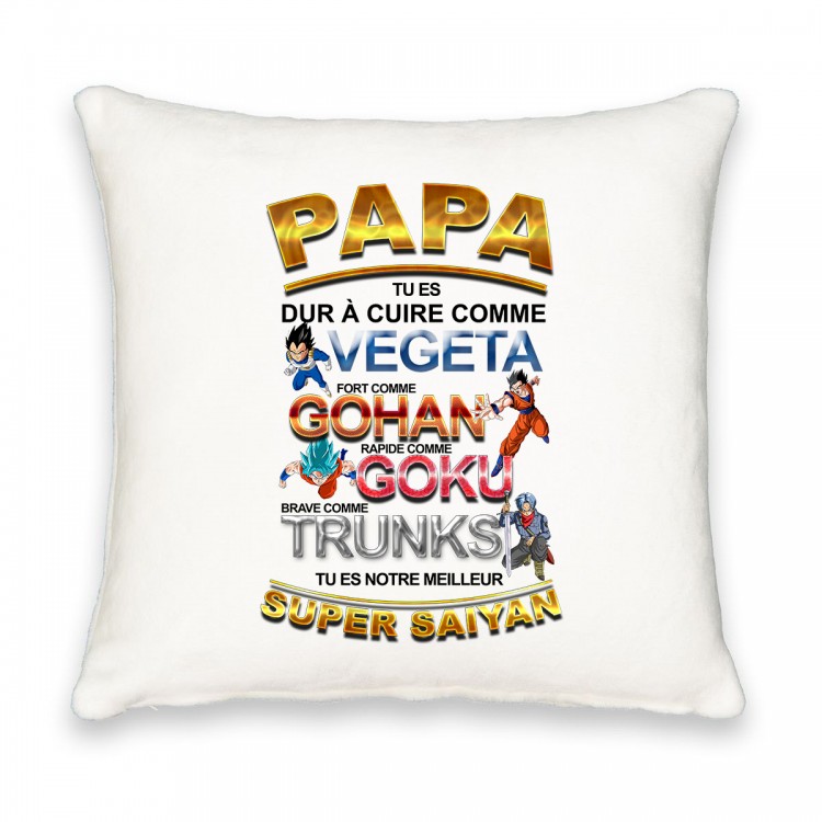 Coussin carré dragon ball papa super héros CADEAU D AMOUR