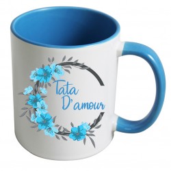 Mug tata d'amour + couronne de fleurs CADEAU D AMOUR