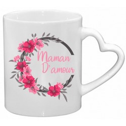 Mug maman d'amour + couronne de fleurs CADEAU D AMOUR