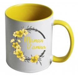 Mug maman d'amour + couronne de fleurs CADEAU D AMOUR