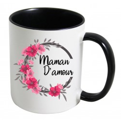 Mug maman d'amour + couronne de fleurs CADEAU D AMOUR