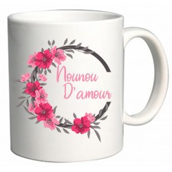Mug nounou d'amour + couronne de fleurs Cadeau D'amour