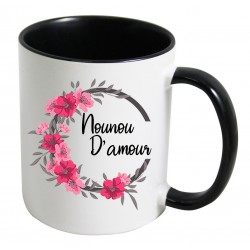 Mug nounou d'amour + couronne de fleurs CADEAU D AMOUR