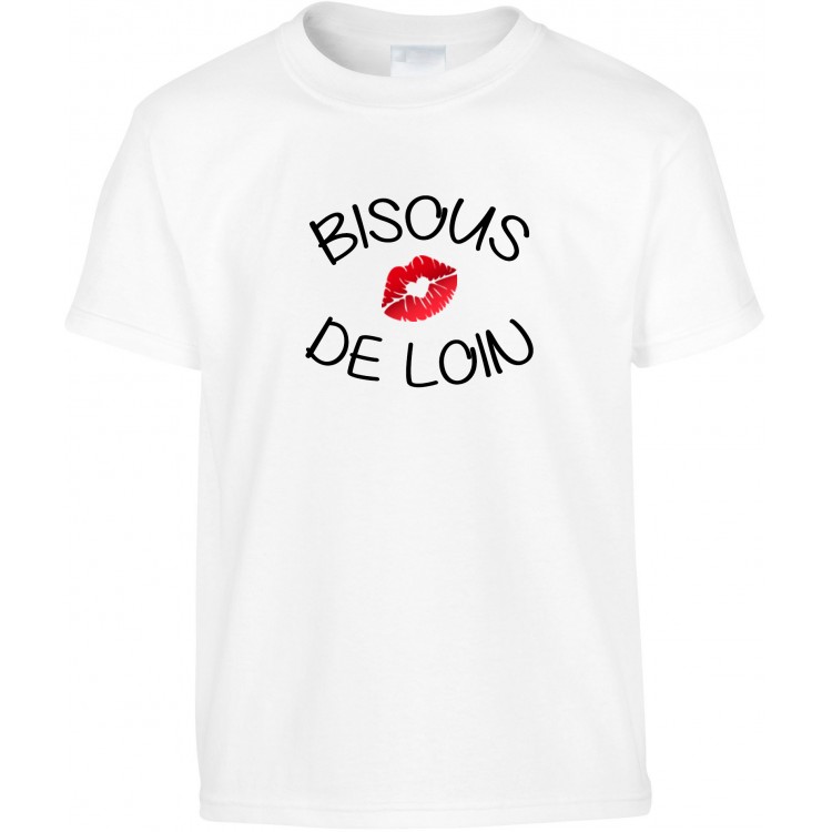 T-shirt enfant bisous de loin CADEAU D AMOUR