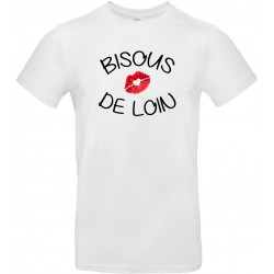 T-shirt femme Col rond bisous de loin Cadeau D'amour