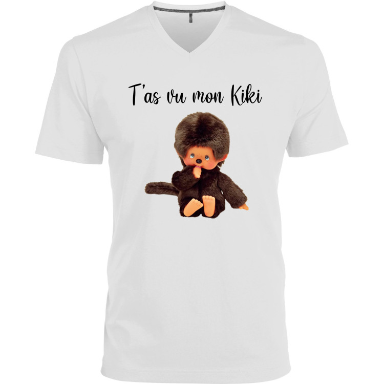 T-shirt homme Col V T'as vu mon kiki CADEAU D AMOUR