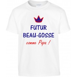 T-shirt enfant Futur Beau-Gosse comme Papa