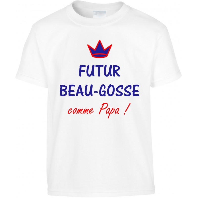 T-shirt enfant Futur Beau-Gosse comme Papa CADEAU D AMOUR