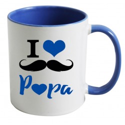 Mug I love Papa moustache CADEAU D AMOUR