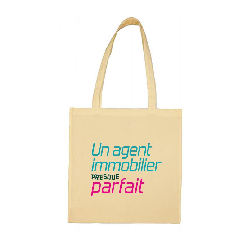 Tote bag Un agent immobilier Presque Parfait CADEAU D AMOUR