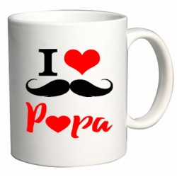 Mug I love Papa moustache