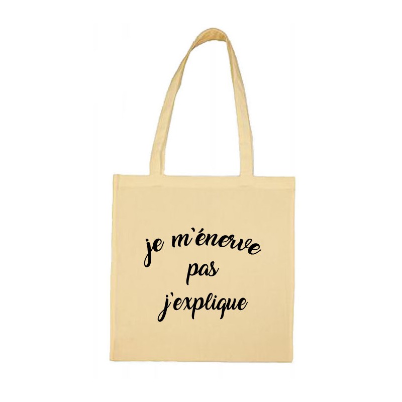 Tote bag Je m’énerve pas J'explique CADEAU D AMOUR