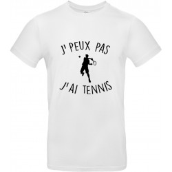 T-shirt homme Col Rond J'peux pas J'ai Tennis