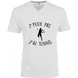 T-shirt homme Col V J'peux pas J'ai Tennis