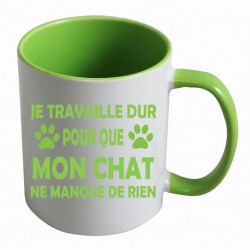 Mug Je travaille dure pour que Mon Chat ne manque de rien CADEAU D AMOUR