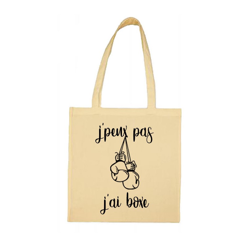 Tote bag J'peux pas J'ai boxe CADEAU D AMOUR