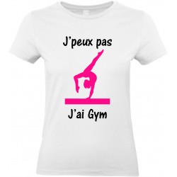 T-shirt femme Col Rond J'peux pas J'ai gym