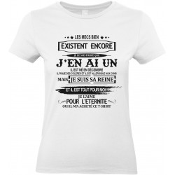 T-shirt femme Col Rond Les mecs bien existent il est né en décembre Cadeau D'amour
