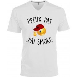 T-shirt homme Col V J'peux pas J'ai Smoke Cadeau D'amour