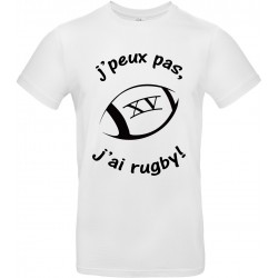 T-shirt homme Col Rond J'peux pas J'ai Rugby !