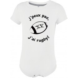 Body manches courtes J'peux pas J'ai Rugby !