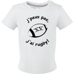 T-shirt bébé J'peux pas J'ai Rugby
