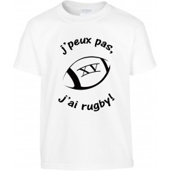 T-shirt enfant J'peux pas J'ai Rugby !