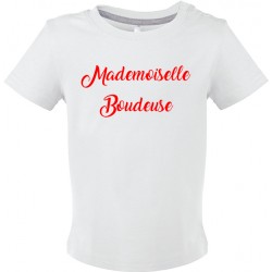 T-shirt bébé manches courtes Mademoiselle Boudeuse