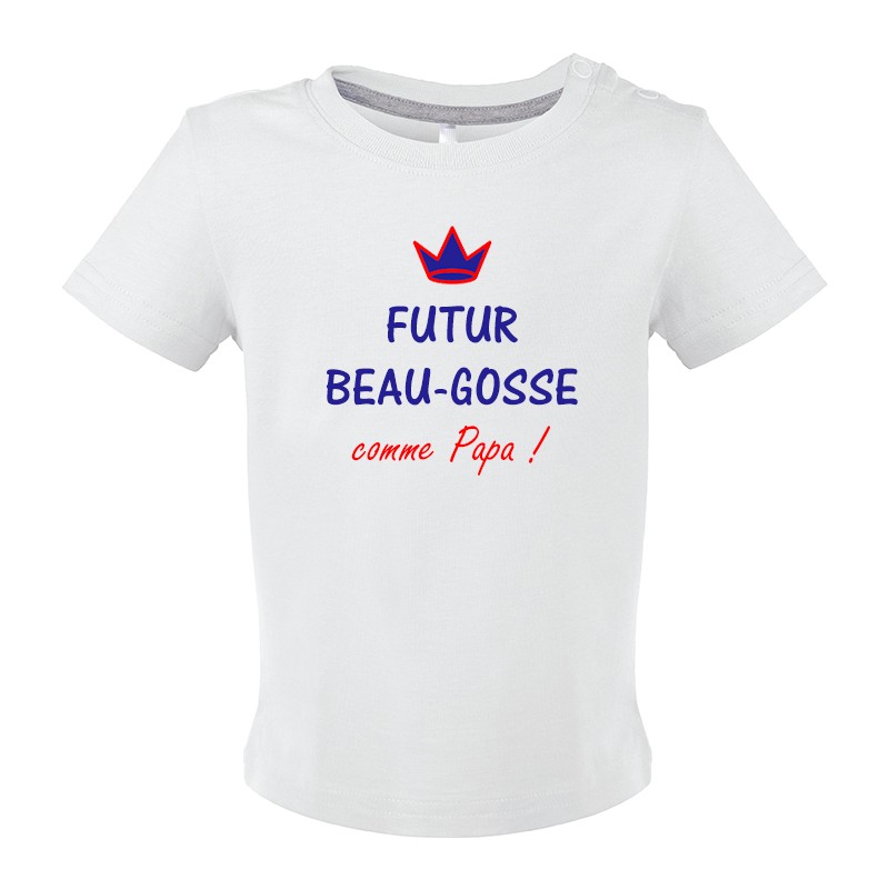 T-shirt bébé Futur Beau-Gosse comme Papa CADEAU D AMOUR