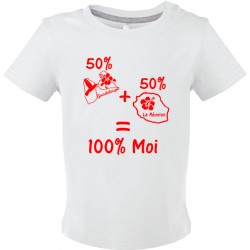T-shirt bébé Guadeloupe plus Réunion égale moi
