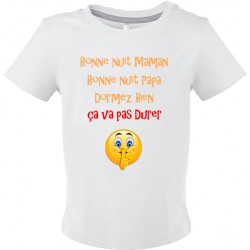 T-shirt bébé Bonne nuit maman Bonne nuit papa Dormez bien Cadeau D'amour
