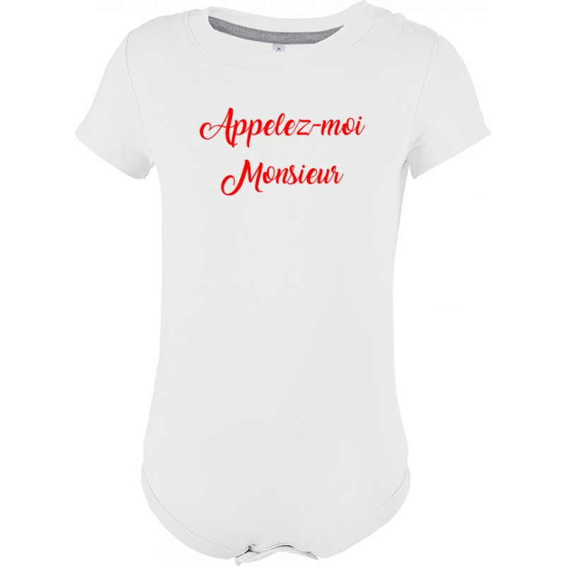 Body manches courtes Appelez-moi Monsieur CADEAU D AMOUR