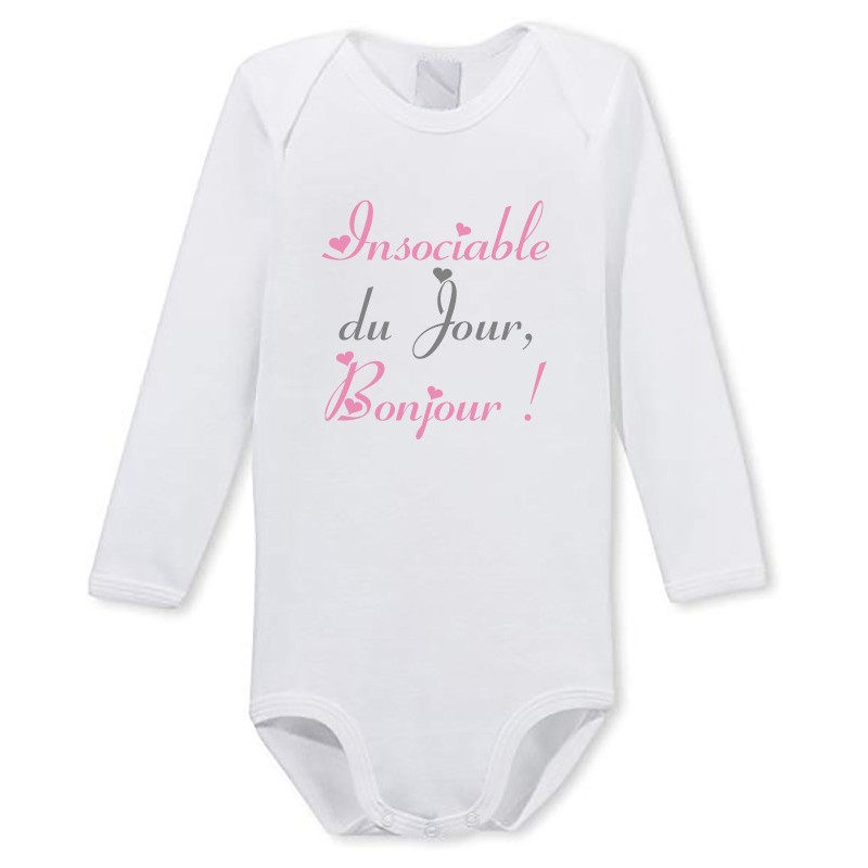 Body Manches Longues Insociable Du Jour Bonjour Cadeau D Amour